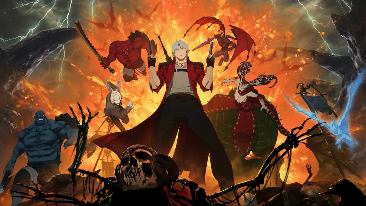 Arte oficial da segunda temporada de Devil May Cry na Netflix — Dante e Vergil frente a frente