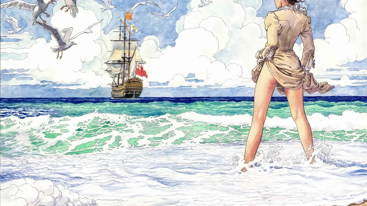 Arte de Milo Manara — ilustração característica do traço do quadrinista italiano