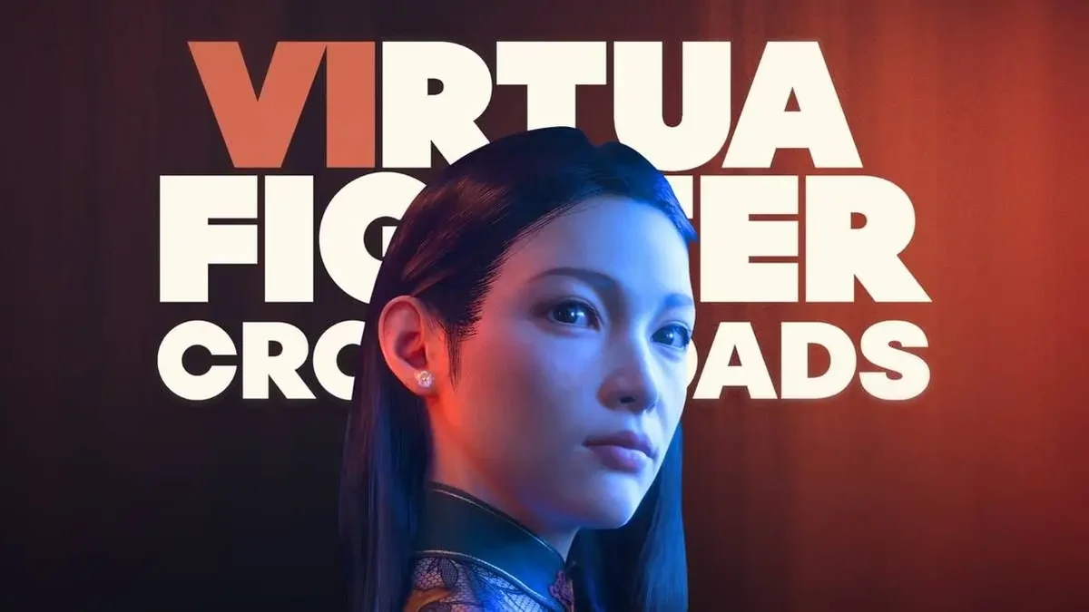 Arte oficial de Virtua Fighter Crossroads mostrando personagens em ambiente urbano de Vilasapara