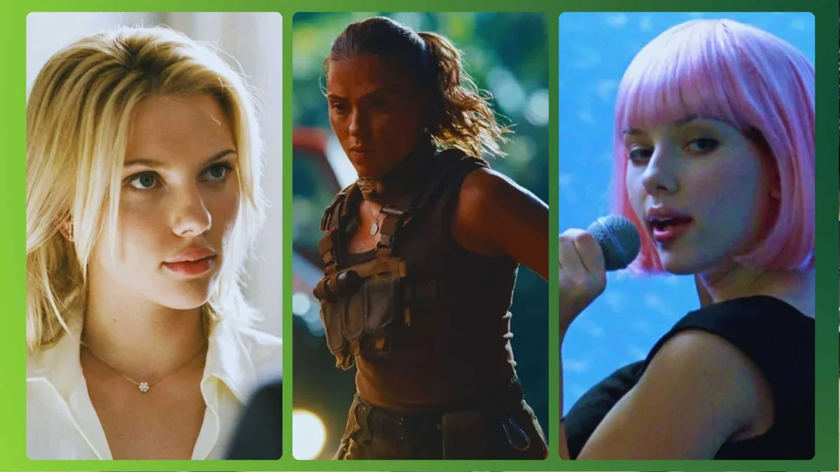 Montagem sobre a especulação de Scarlett Johansson como Hera Venenosa no filme The Batman Part II, de Matt Reeves
