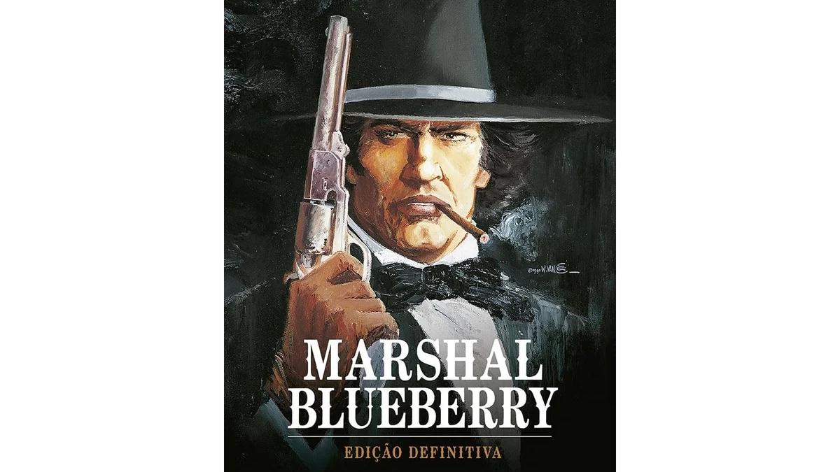 Capa de Marshal Blueberry Edição Definitiva — graphic novel de faroeste escrita e desenhada por Jean Giraud Moebius