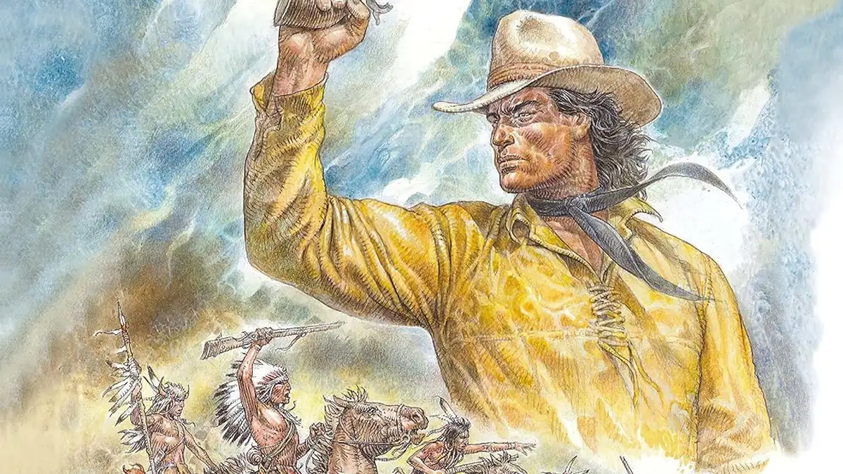 Capa de Tex Graphic Novel O Herói e a Lenda Volume 1 — clássico italiano do faroeste publicado no Brasil pela Mythos Editora