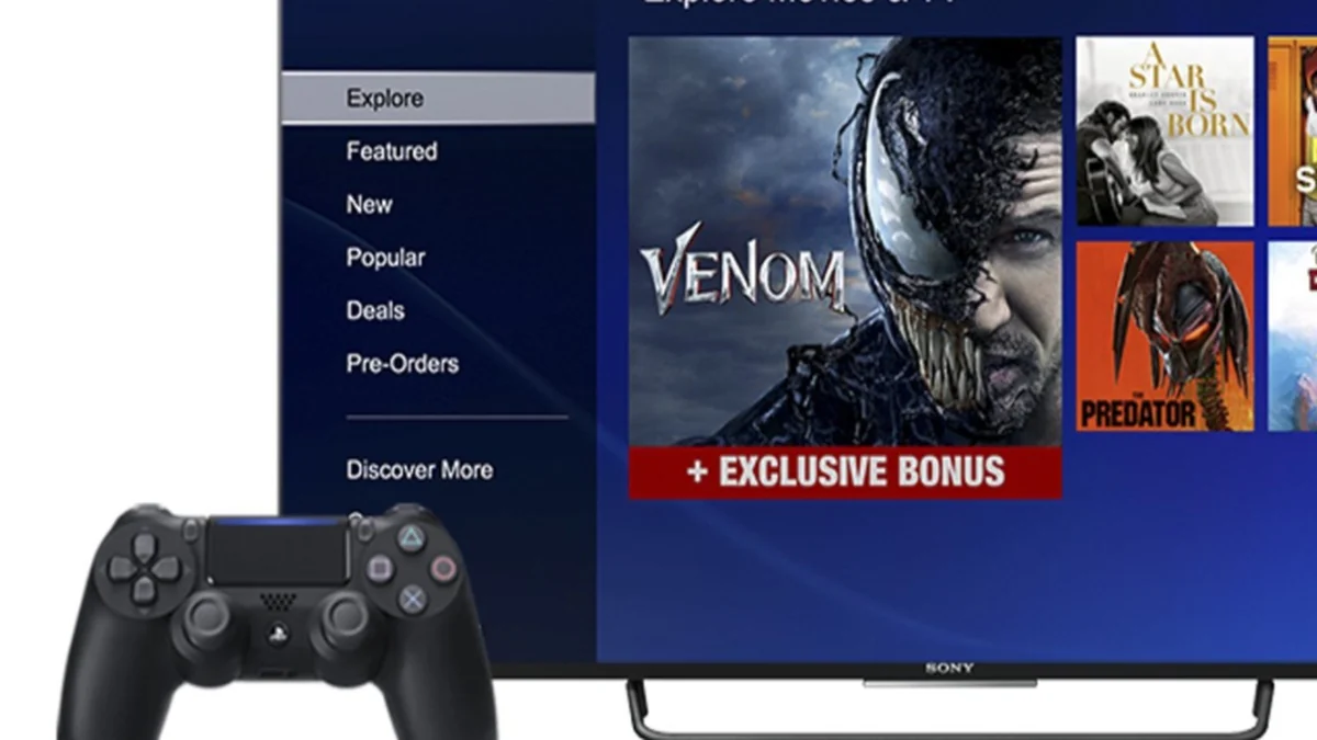 Logo da PlayStation Store, serviço da PSN de onde os filmes e séries comprados serão removidos