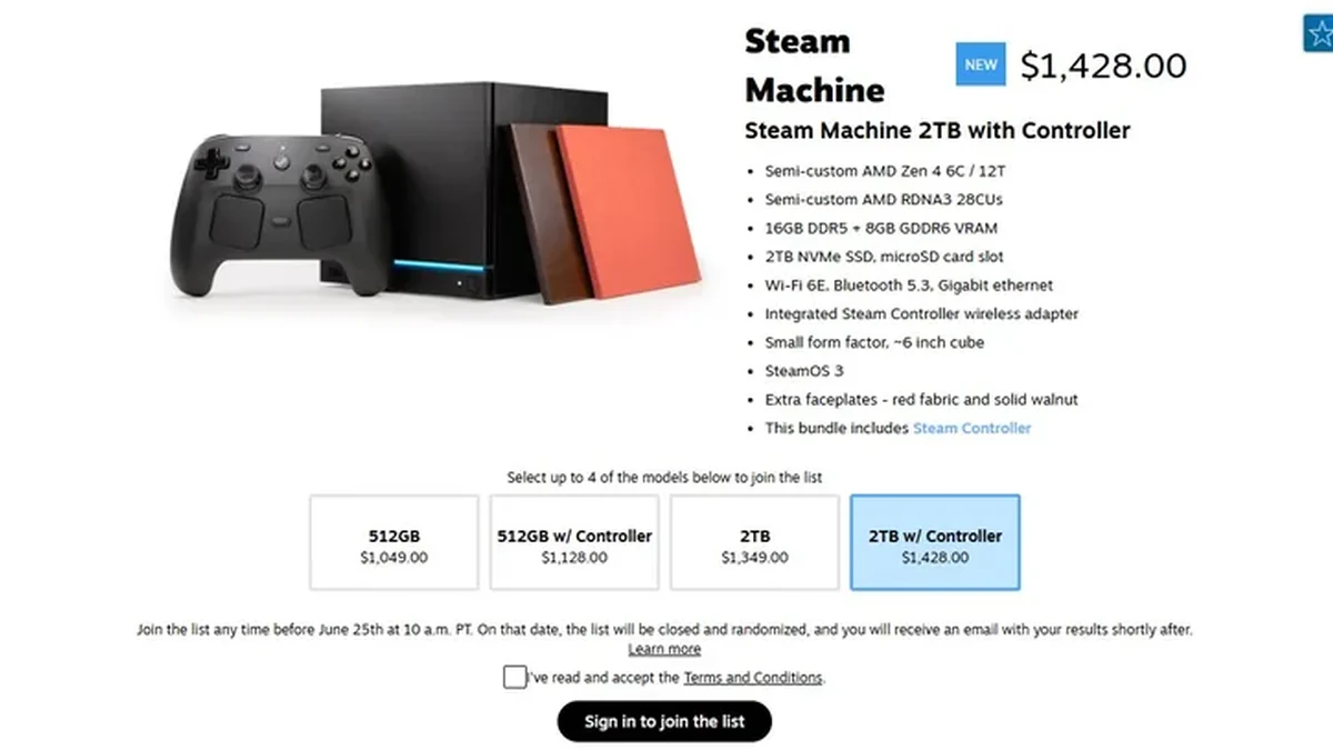 Interior do Steam Machine da Valve exposto em teardown, mostrando placa-mãe customizada e design compacto em cubo preto